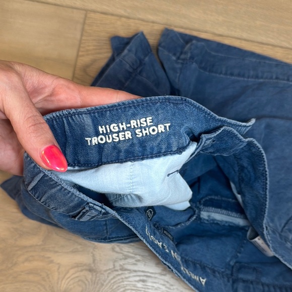 American Eagle High Waisted Soft Women's Blue Chambray Shorts - Picture 4 of 10